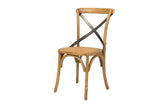 1. "Cross Back Chair with Rattan Seat - Natural Rustic, perfect for farmhouse decor"