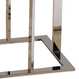 7. "Chic chrome and black accent table to complement any decor"