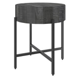 1. "Blox Round Accent Table in Grey and Black - Stylish and versatile furniture piece"