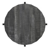 7. "Compact Blox Round Accent Table in Grey and Black - Ideal for tight spaces"
