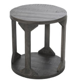 4. "Versatile Avni Round Accent Table in Distressed Grey - Perfect for small spaces"