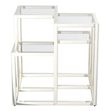 3. "Medium-sized silver accent table - Perfect for small spaces"