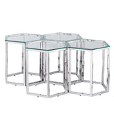 6. "Chic Fleur Accent Table in Silver with a modern twist"