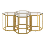1. "Fleur 4pc Accent Table Set in Gold - Elegant and versatile furniture for your living space"