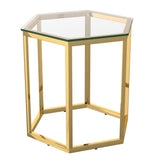 4. "Versatile gold accent tables - Perfect for displaying decor or serving as side tables"