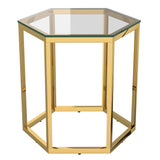 5. "Versatile Fleur Accent Table in Gold for any room"