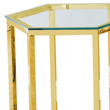 6. "Stunning Fleur Accent Table in Gold to elevate your space"