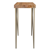 4. "Sturdy Madox Console Table in Natural and Aged Gold for long-lasting use"
