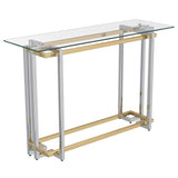 1. "Florina Console Table in Silver and Gold - Elegant and Versatile Furniture Piece"