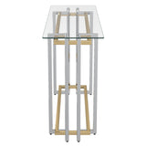 4. "Silver and Gold Florina Console Table - Perfect for Entryways and Living Rooms"