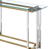 7. "Florina Console Table - Silver and Gold Accents for a Luxurious Touch"