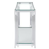 4. "Silver Console Table with Storage - Organize your belongings in style"