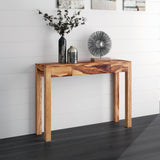 2. "Stylish Idris Console/Desk in Dark Sheesham for modern interiors"