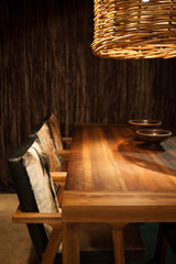 5. Elegant Rio Cool Armchair - Cool Brown, Leather/Goat Hair with unique texture