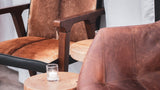 7. Rio Cool Armchair - Cool Brown, Leather/Goat Hair with durable construction