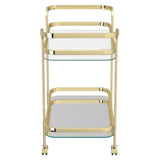 4. "2-tier Bar Cart in Polished Gold - Sleek and Modern Design"