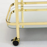 7. "Polished Gold Bar Cart - Enhance Your Home Decor"