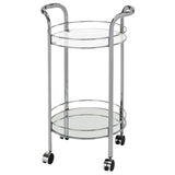 1. "Neema 2-tier Bar Cart in Chrome - Elegant and functional design"