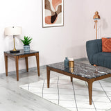 2. "Modern Allure Side Table - Square with tempered glass top"