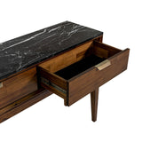 11. "Allure Console Table with adjustable shelving options"