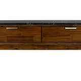 7. "Allure Console Table with contemporary chrome legs"