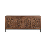 1. "Elegant hand-carved sideboard with ample storage space"