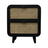 3. "Stylish Cane Oval Two Drawer Night Stand with ample storage"