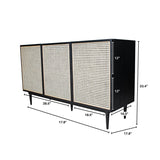 3. "Versatile cane sideboard with adjustable shelves - great for organizing home essentials"