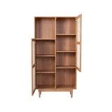 6. "Handcrafted cane bookshelf with rustic charm"