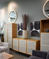 11. Cane bookshelf with full doors - perfect for organizing your books