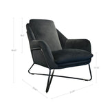 5. "Romeo Lounge Chair - Dark Grey Velvet: Ideal for creating a cozy reading nook or relaxation corner"