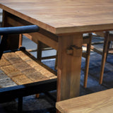 6. "D-Bodhi Artisan Dining Table with natural wood grain and sturdy construction"