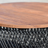 10. "Functional and stylish black side table for home or office use"