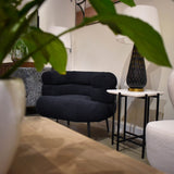 6. "Functional Side Table - White Marble/Black Base - Enhance your home decor"