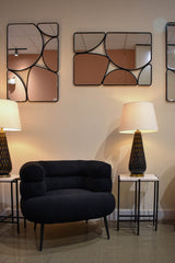 7. "White Marble/Black Base Function Side Table - Practical and stylish addition"