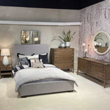 7. "Medium-sized image showcasing the functionality of Finlay Storage Queen Bed - Dovetail Grey Linen"