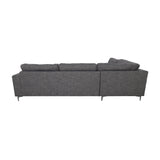 4. Modern Charcoal Linen Feather Left Sectional with Feather-Filled Pillows