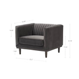 5. "Versatile and chic Sage Club Chair - Stone Grey Velvet for any room"