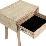 11. "Contemporary Gia 1 Drawer Nightstand with stylish metal handles"