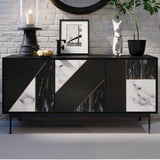8. "Spacious Hexa Sideboard - Black Fossil for decluttering your space"