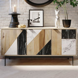 9. "Hexa Sideboard - Natural with a natural finish for a rustic touch"