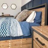 10. "Image of Irondale Queen Bed with supportive slats for optimal mattress performance"