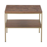 3. "Contemporary Kenzo Side Table with tempered glass top"