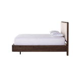 3. Stylish Lineo Upholstered Queen Bed - Burnt Oak Frame