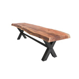 1. "Restored wooden bench with 88-inch length"
