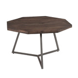 5. Loft Octagon Nesting Coffee Table, Set Of 2 - Vinegar Wood Construction: Crafted from high-quality wood with a vinegar finish, this coffee table set offers durability and style in one package.