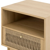 5. "Elegant Lumina Nightstand with smooth gliding drawer"