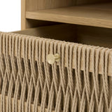 7. "Functional Lumina Nightstand with open shelf for display"