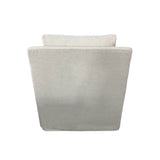 4. "Medium-sized Heston Club Chair - Oyster Linen with sturdy wooden legs"