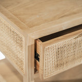 7. "Functional and elegant rattan side table in natural tones"